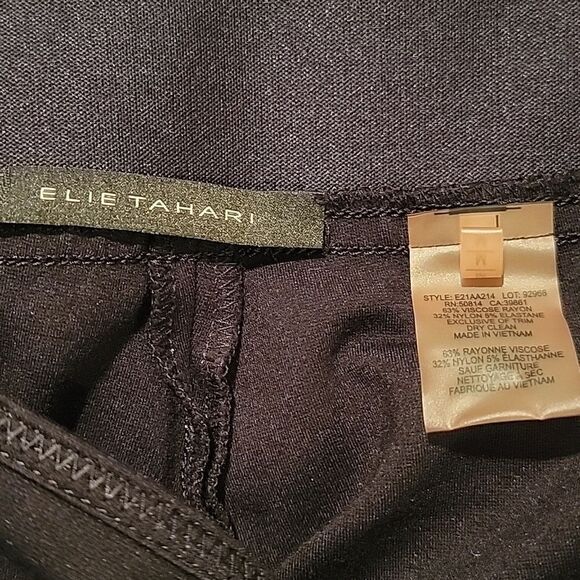 Elie Tahari Women's Black Pants pull on no pockets . Sz med - Picture 7 of 10